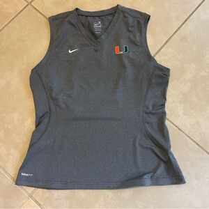 Nike Women's Charcoal Sleeveless Top V-neck Medium (Fit seems slim fit) Miami U